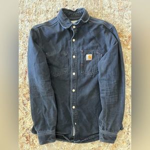 CARHARTT WIP LONG SLEEVE TONY SHIRT Men's Size S Dark Navy